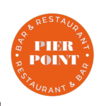 Orange Pier Point logo for bar and restaurant, featuring bold text in a circular design