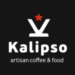 Kalipso logo featuring a stylised 'Y' with a red star above, text reads 'Kalipso artisan coffee & food'